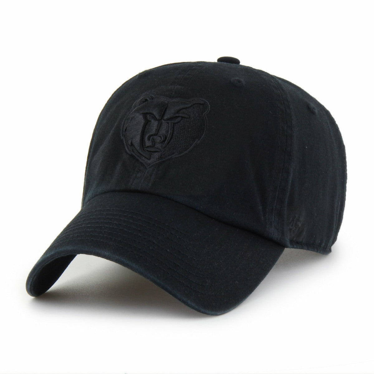 Memphis Grizzlies '47 Black on Black Clean Up Adjustable Hat - 47 brand