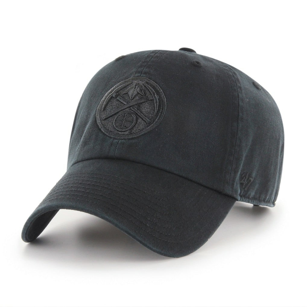 Denver Nuggets '47 Black on Black Clean Up Adjustable Hat - 47 brand