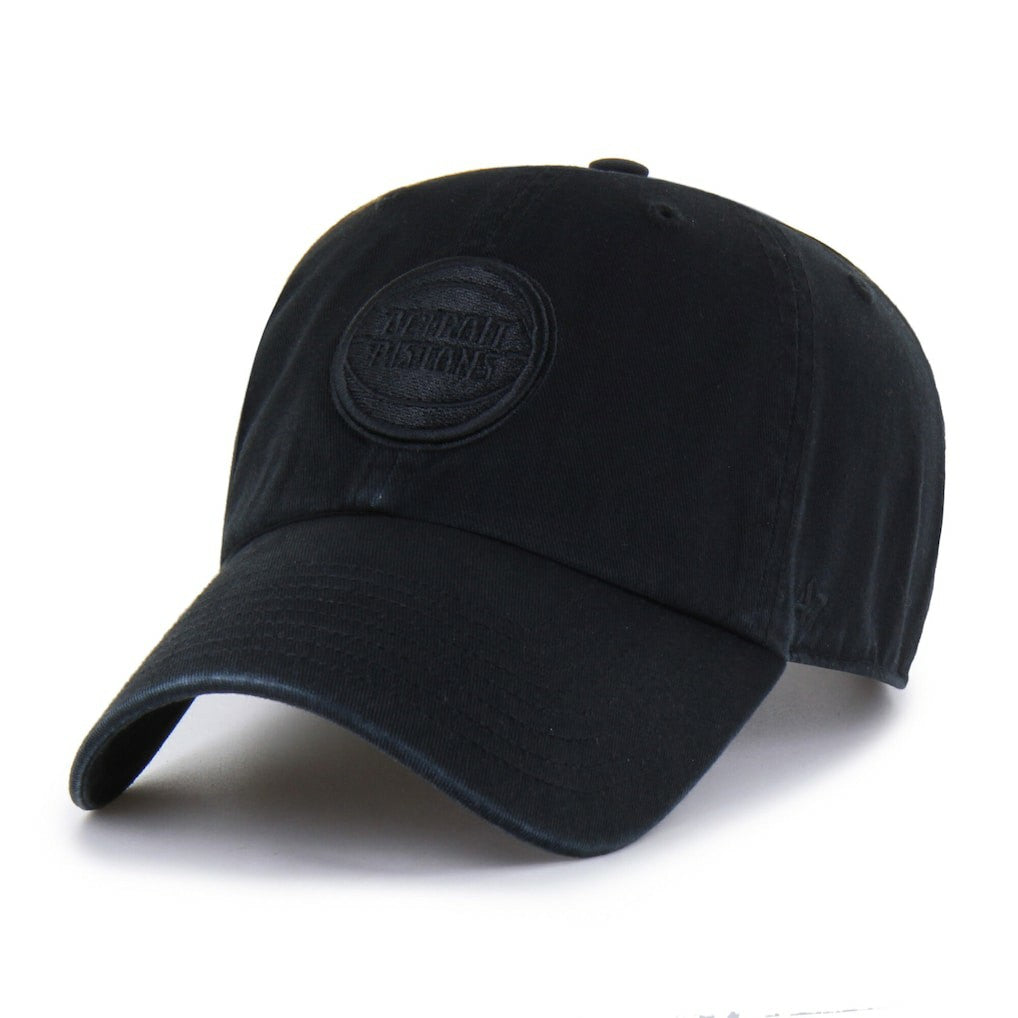 Detroit Pistons '47 Black on Black Clean Up Adjustable Hat - 47 brand