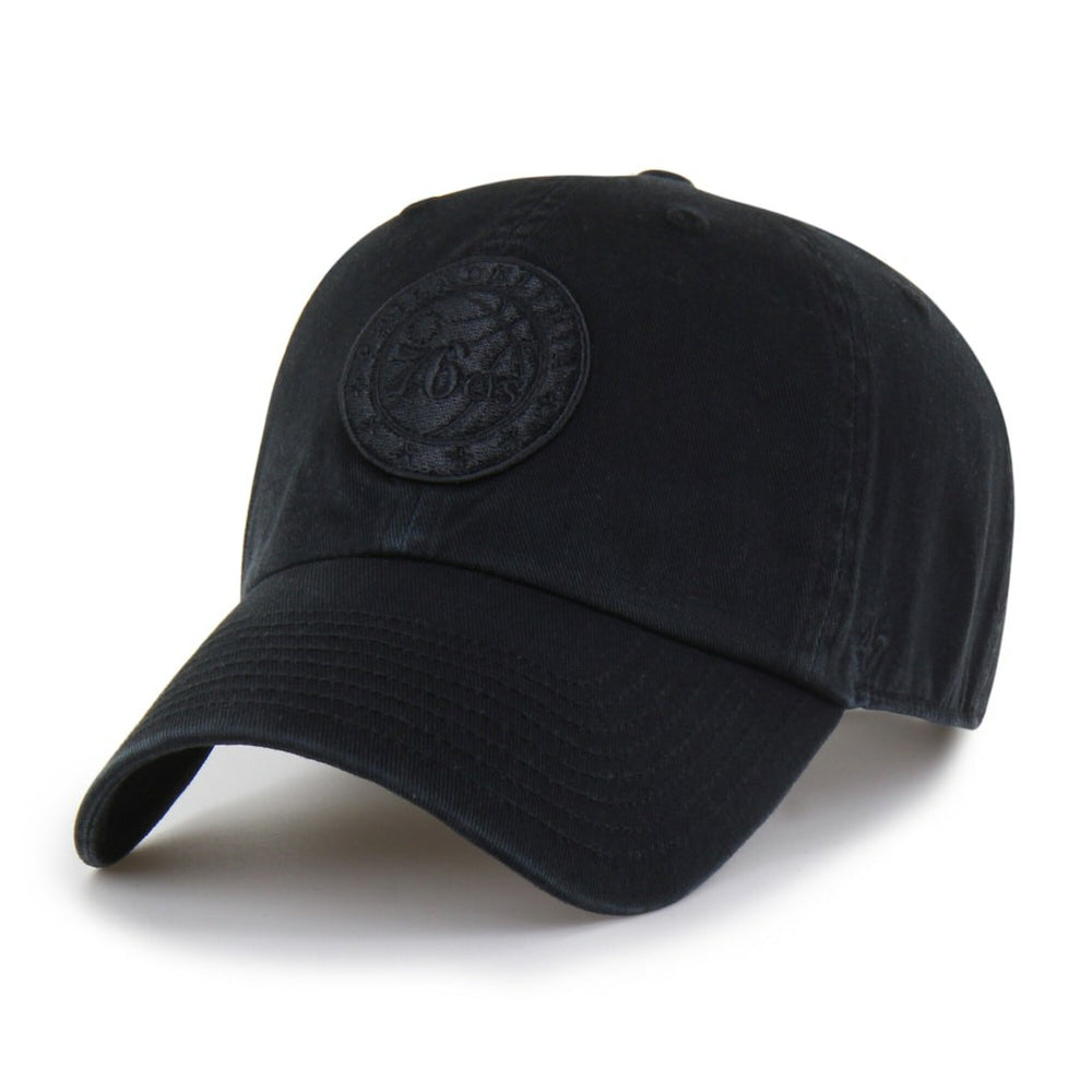 Philadelphia 76ers '47 Black on Black Clean Up Adjustable Hat - 47 brand