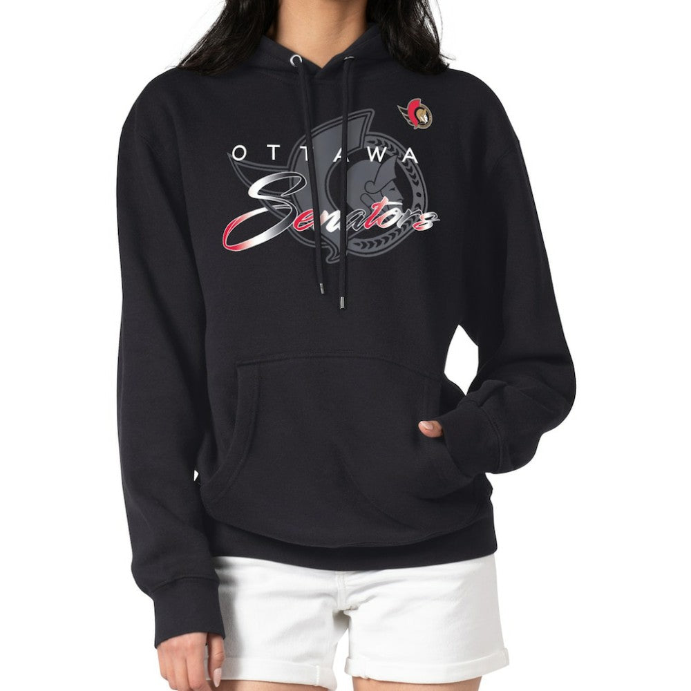 Ottawa Senators G-III 4Her by Carl Banks Shadow Logo Fleece Pullover Hoodie - Black | US 203538744