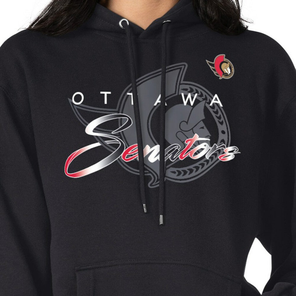 Ottawa Senators G-III 4Her by Carl Banks Shadow Logo Fleece Pullover Hoodie - Black | US 203538744