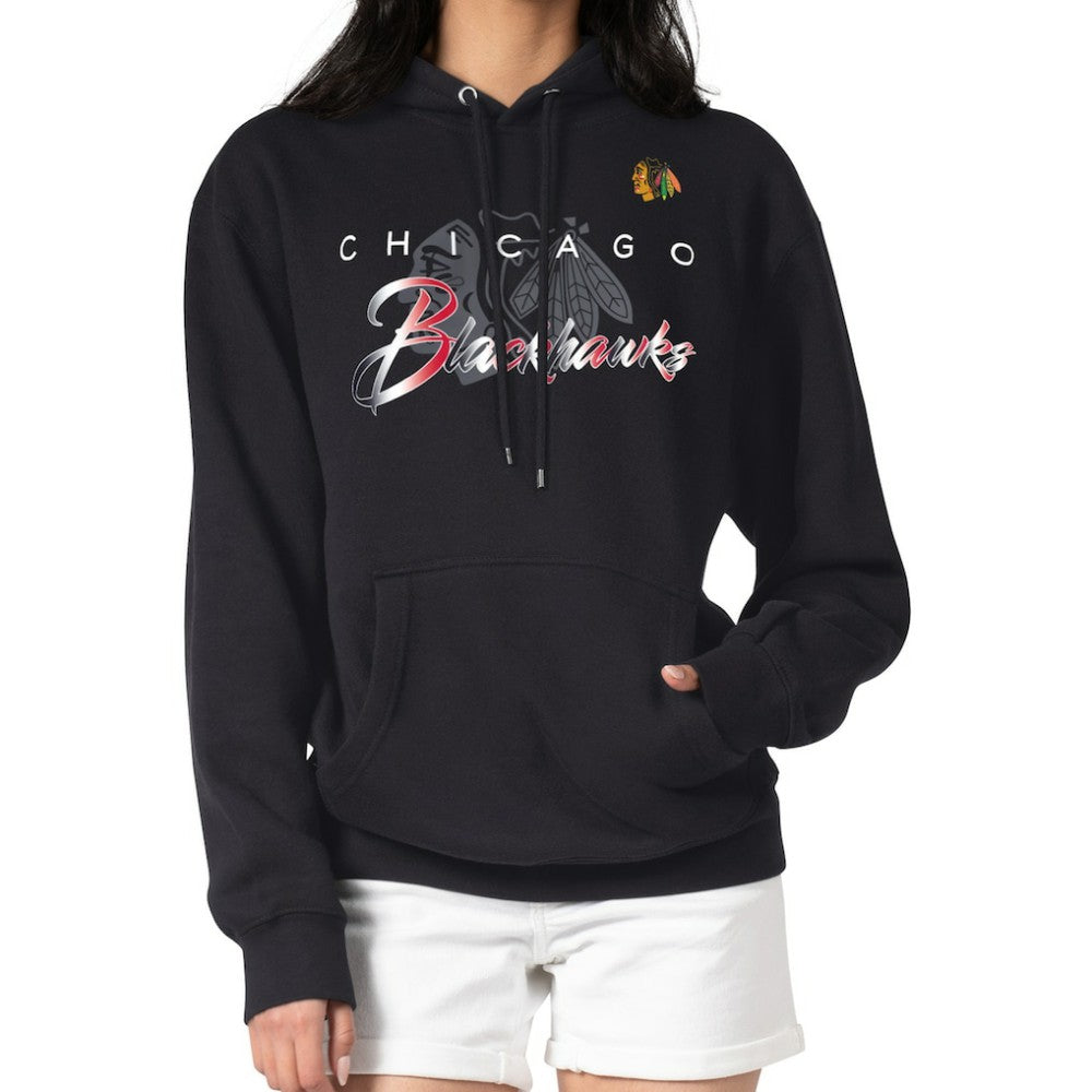 Chicago Blackhawks G-III 4Her by Carl Banks Shadow Logo Fleece Pullover Hoodie - Black | US 203538745