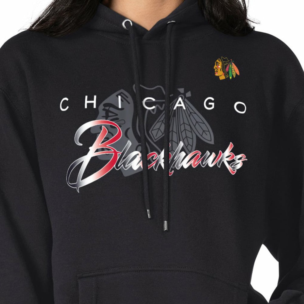 Chicago Blackhawks G-III 4Her by Carl Banks Shadow Logo Fleece Pullover Hoodie - Black | US 203538745