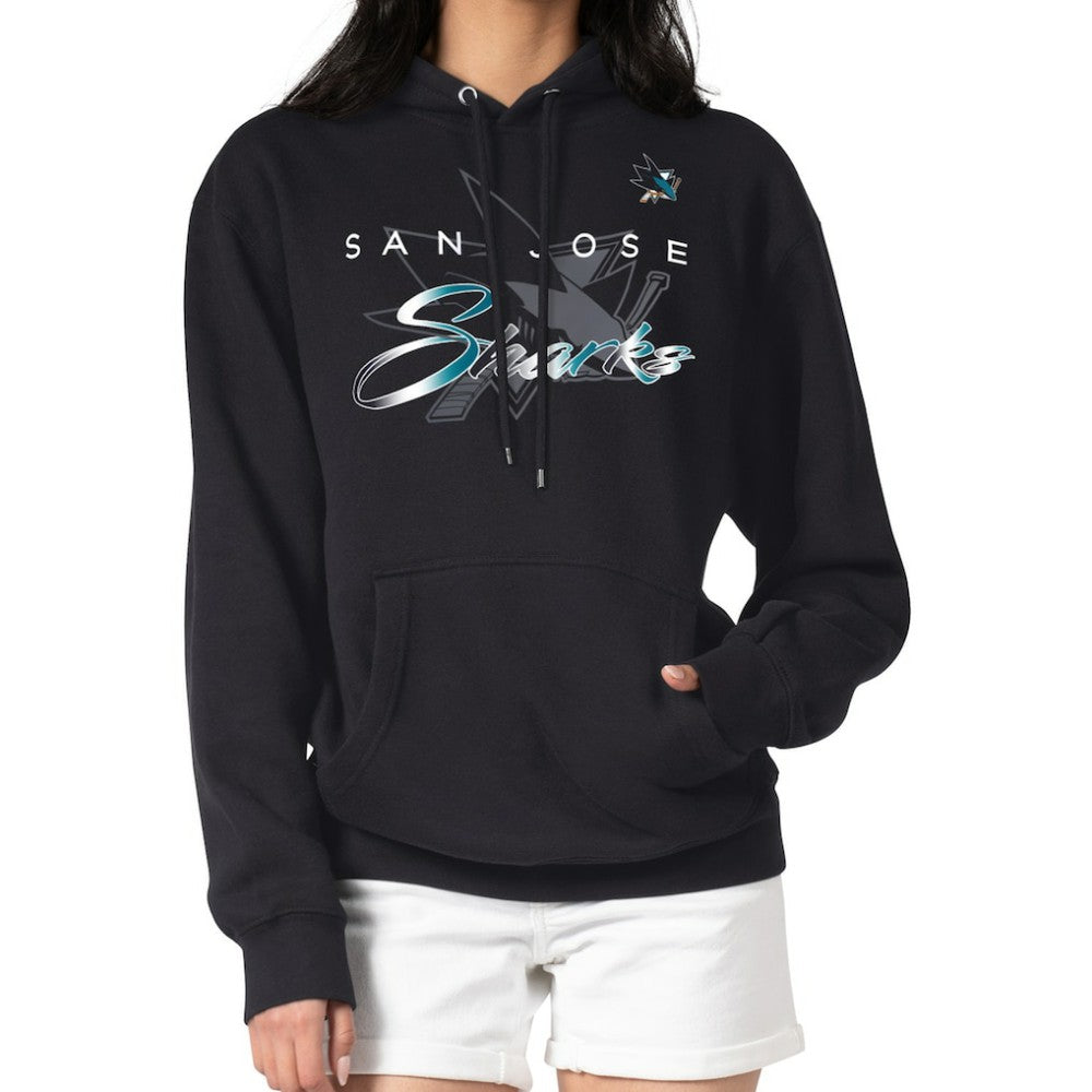 San Jose Sharks G-III 4Her by Carl Banks Shadow Logo Fleece Pullover Hoodie - Black | US 203538749