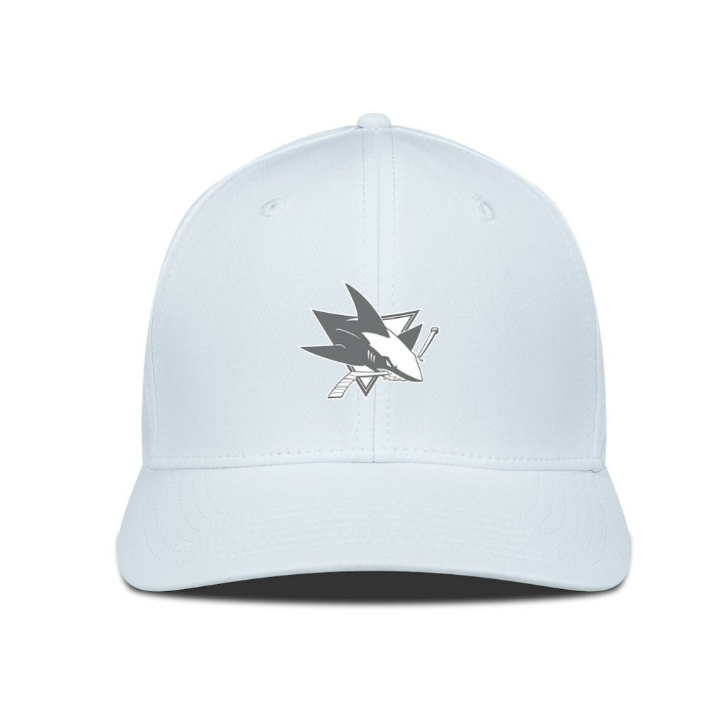 San Jose Sharks Levelwear Rise Slate & Snow Structured Flex Hat - White | US 203538988