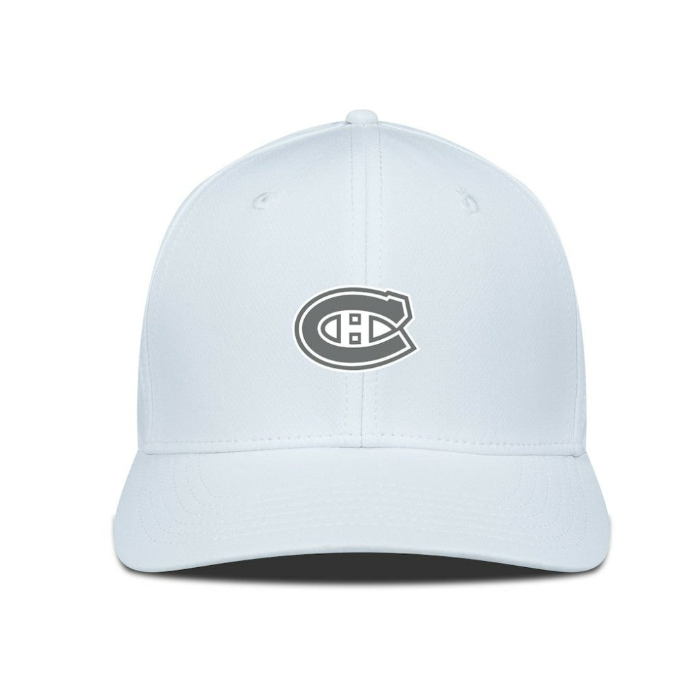 Montreal Canadiens Levelwear Rise Slate & Snow Structured Flex Hat - White | US 203539006