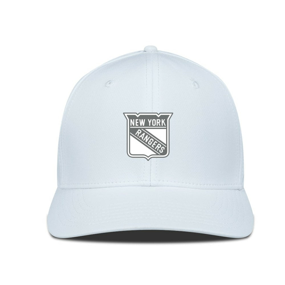 New York Rangers Levelwear Rise Slate & Snow Structured Flex Hat - White | US 203539019