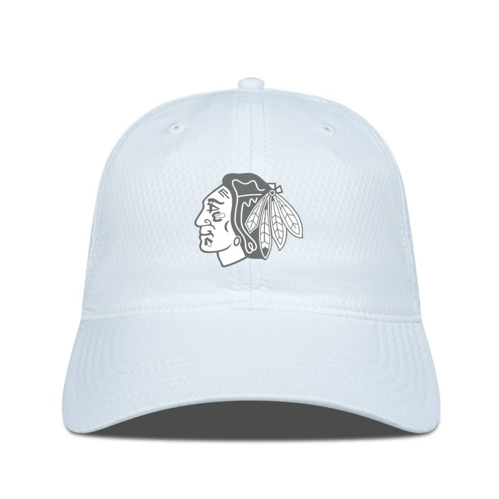Chicago Blackhawks Levelwear Matrix Slate & Snow Unstructured Adjustable Hat - White | US 203539053