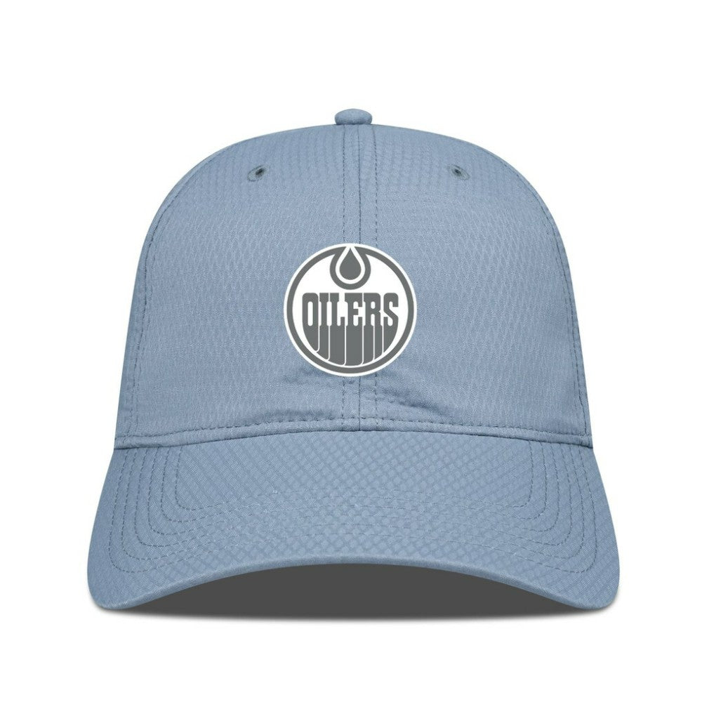 Edmonton Oilers Levelwear Matrix Slate & Snow Unstructured Adjustable Hat - Blue | US 203539058