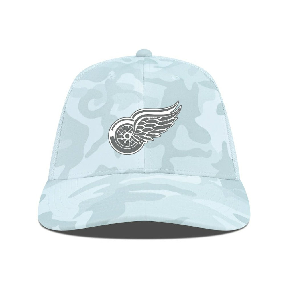 Detroit Red Wings Levelwear Clash Slate & Snow Meshback Flex Hat - Camo | US 203539119