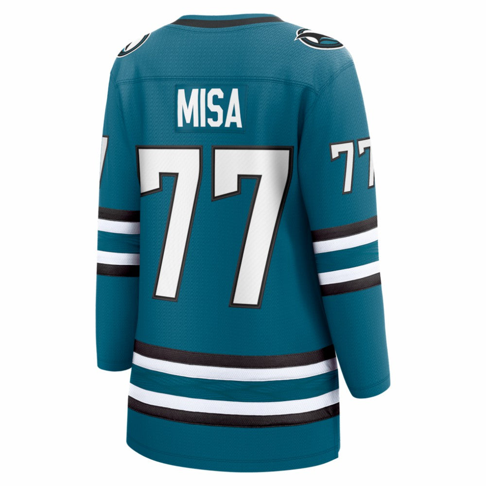 Michael Misa San Jose Sharks Fanatics Women's Breakaway Jersey - Teal | US 203539379