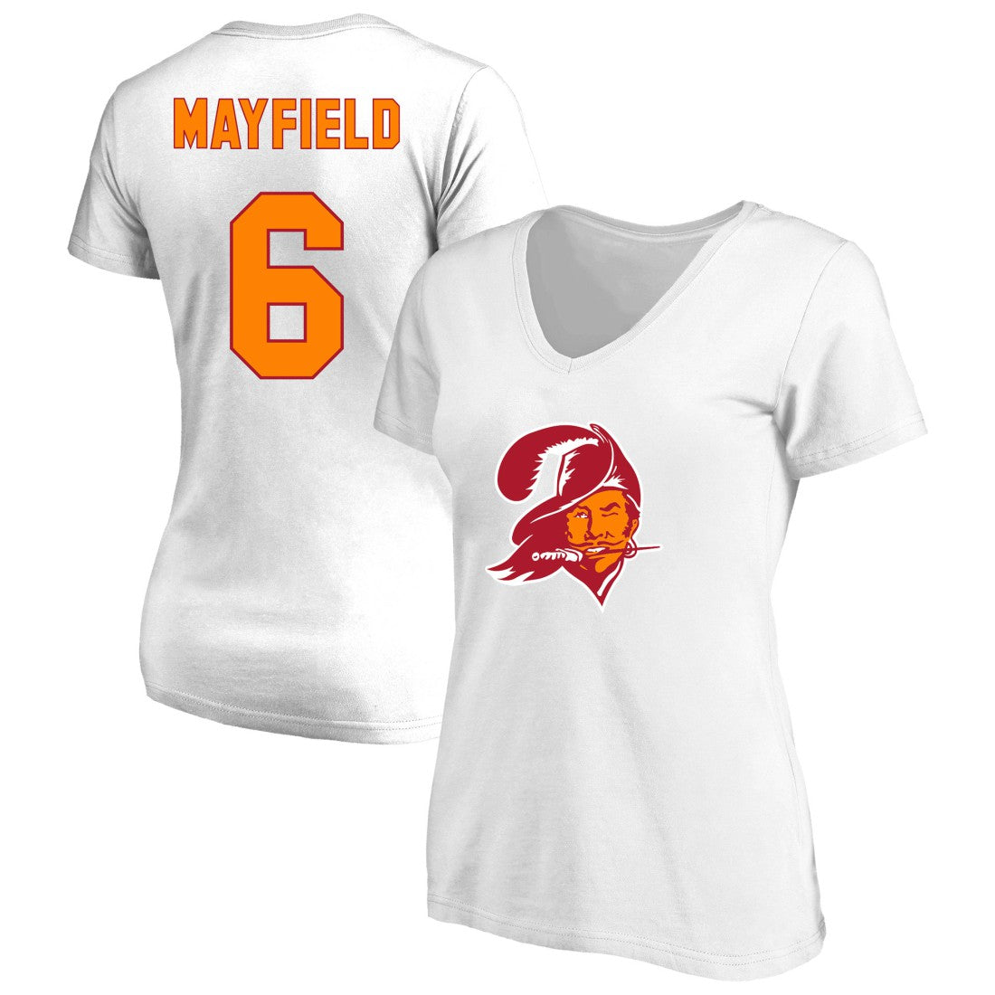 Baker Mayfield Tampa Bay Buccaneers Women's Plus Size Name & Number Scoop Neck T-Shirt - White T-shirts