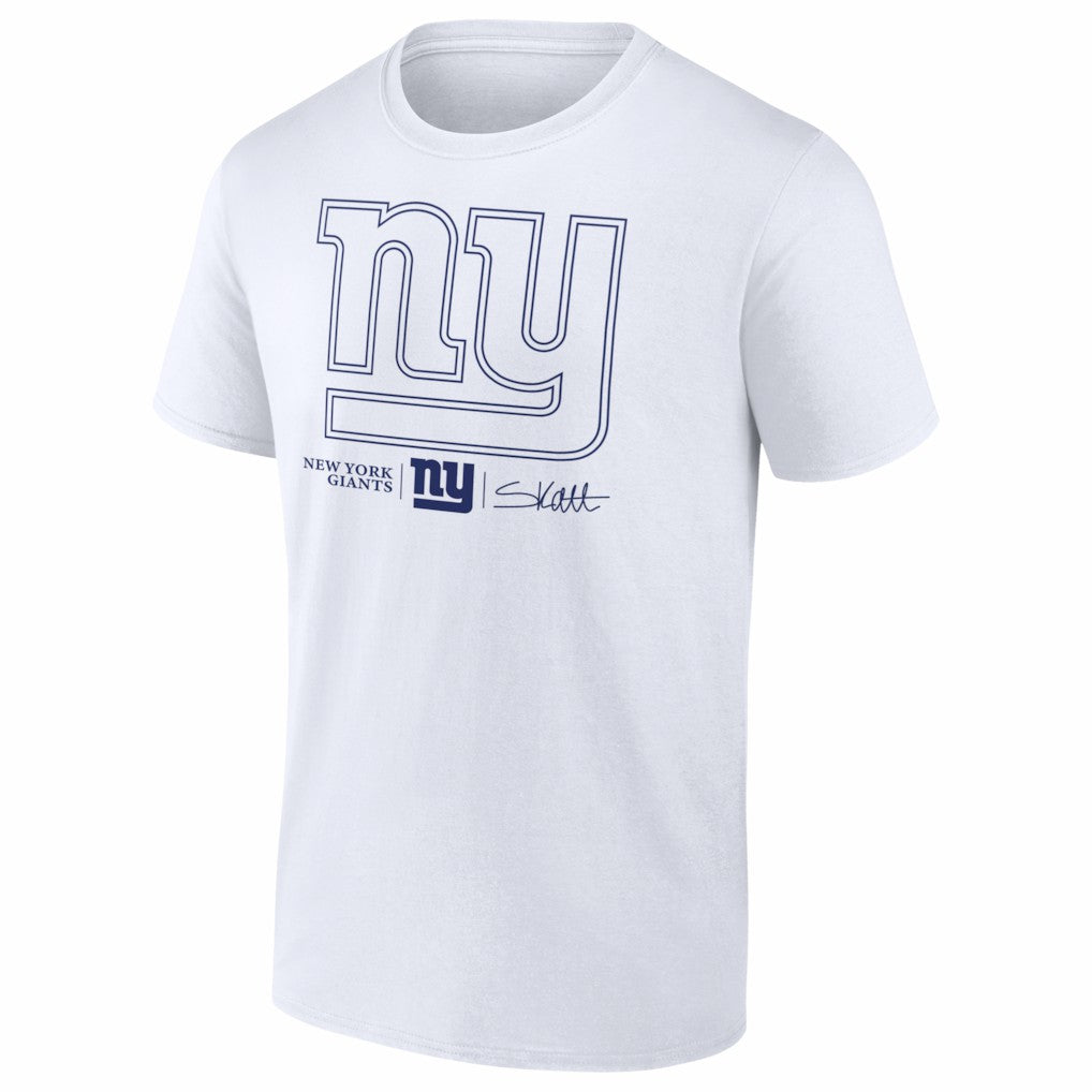 Cam Skattebo New York Giants Tonal Player Name & Number T-Shirt - White T-shirts