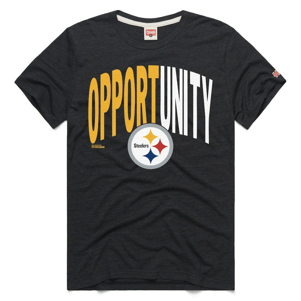 Pittsburgh Steelers Homage Unisex 2025 Inspire Change Opportunity Tri-Blend T-Shirt - Charcoal T-shirts
