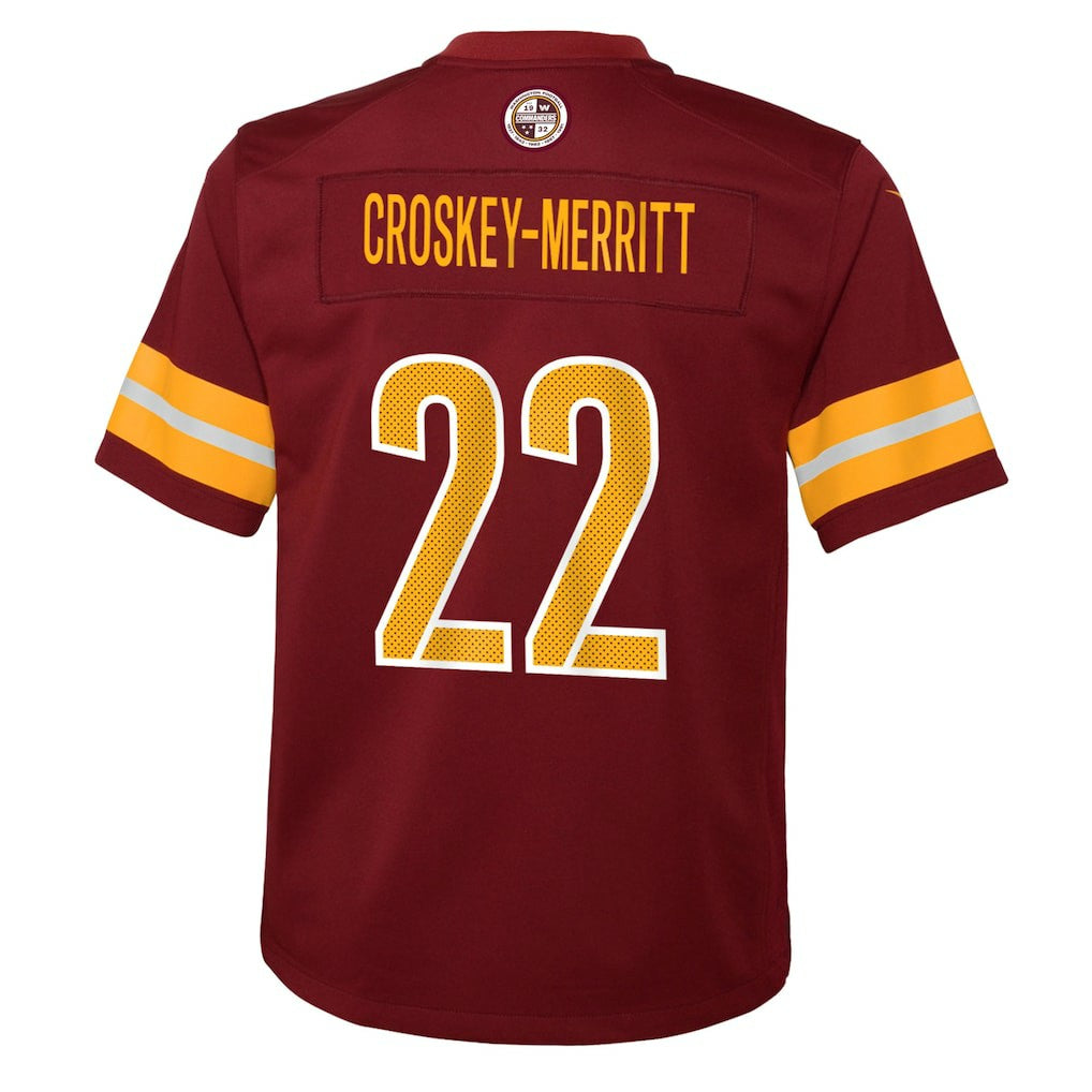 Jacory Croskey-Merritt Washington Commanders Youth Team Game Jersey - Burgundy Jerseys