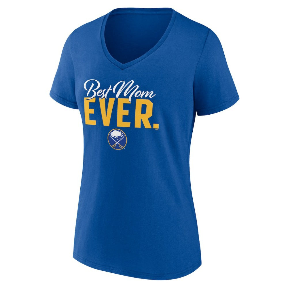 Buffalo Sabres Women's Best Mom Ever V-Neck T-Shirt - Royal | US 203555624