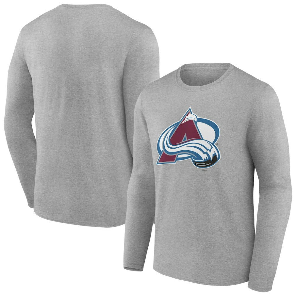 Colorado Avalanche Women's Primary Logo Long Sleeve V-Neck T-Shirt - Gray | US 203555629