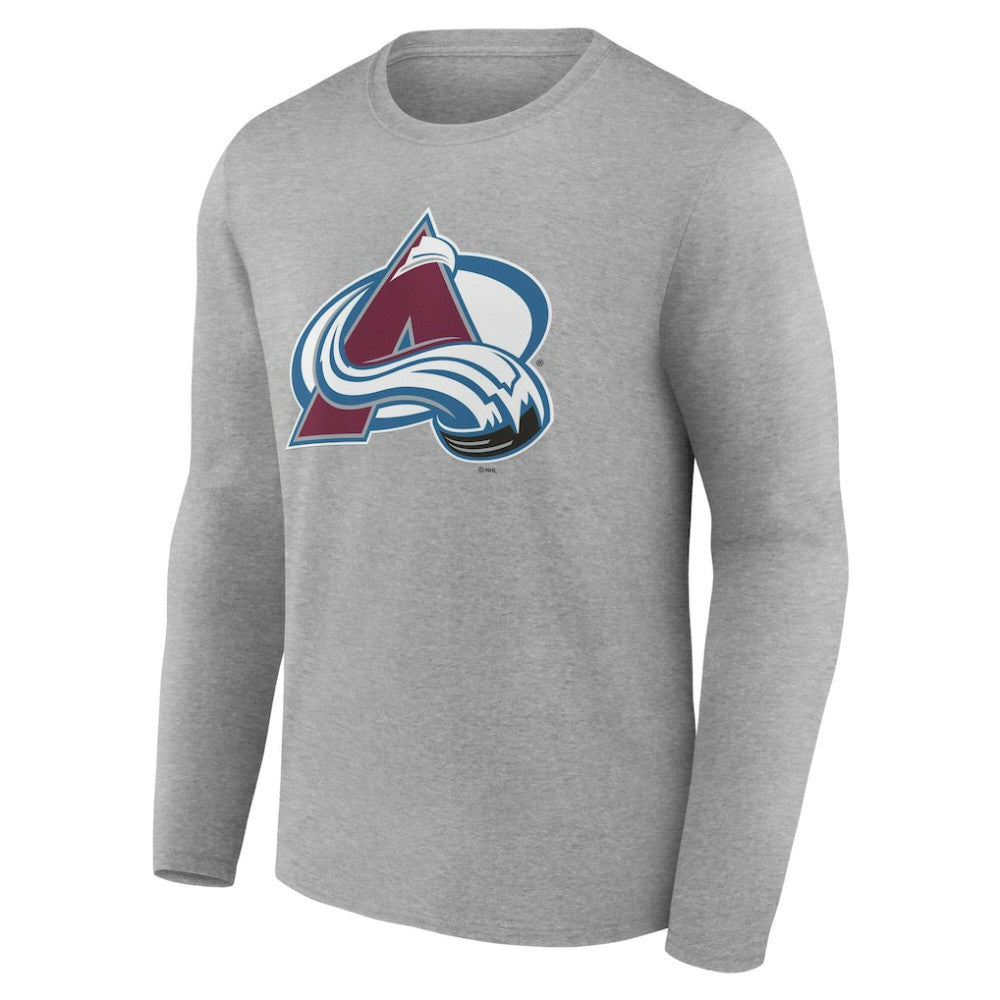 Colorado Avalanche Women's Primary Logo Long Sleeve V-Neck T-Shirt - Gray | US 203555629