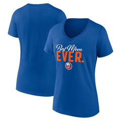 New York Islanders Women's Best Mom Ever V-Neck T-Shirt - Royal | US 203555654