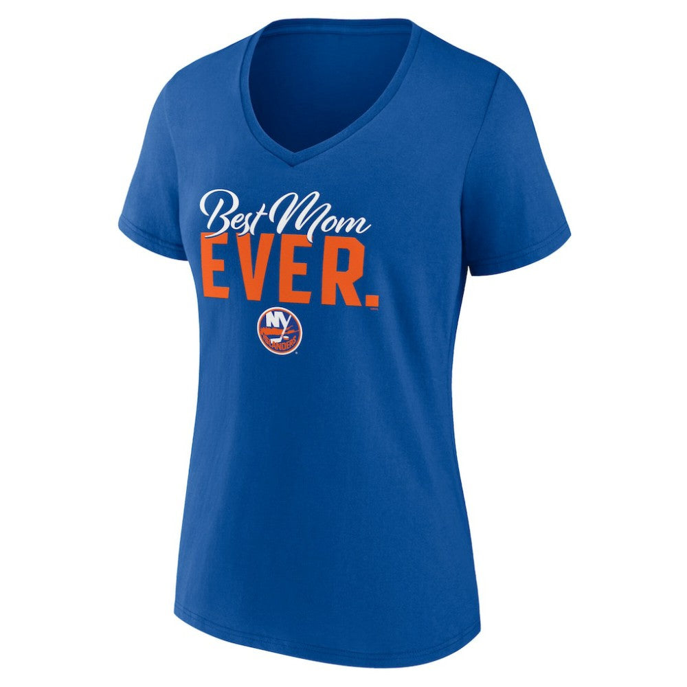 New York Islanders Women's Best Mom Ever V-Neck T-Shirt - Royal | US 203555654