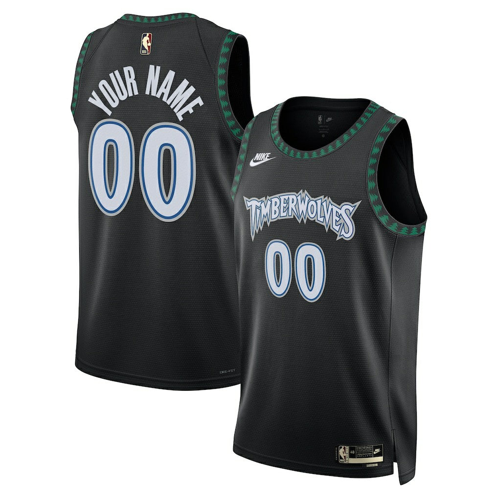 Minnesota Timberwolves Unisex Swingman Custom Jersey Classic Edition Black - Nike