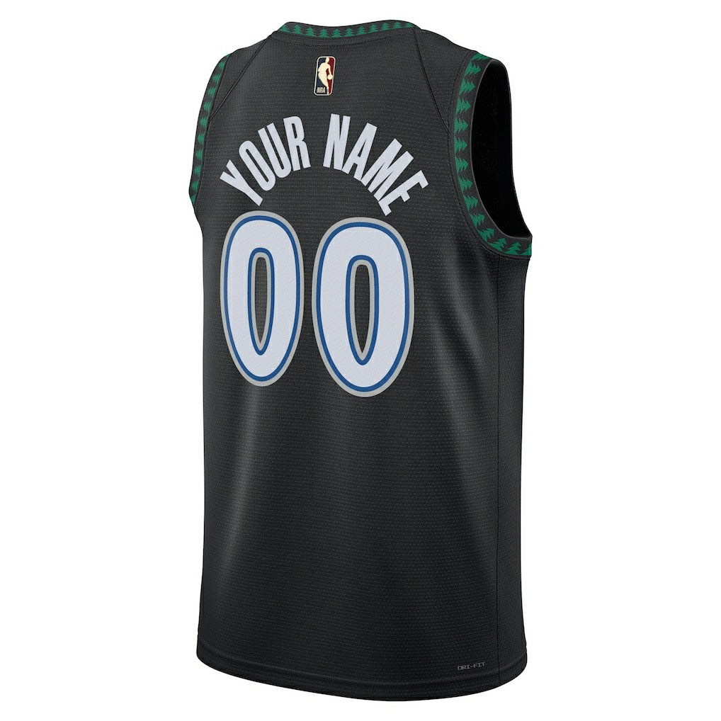 Minnesota Timberwolves Unisex Swingman Custom Jersey Classic Edition Black - Nike