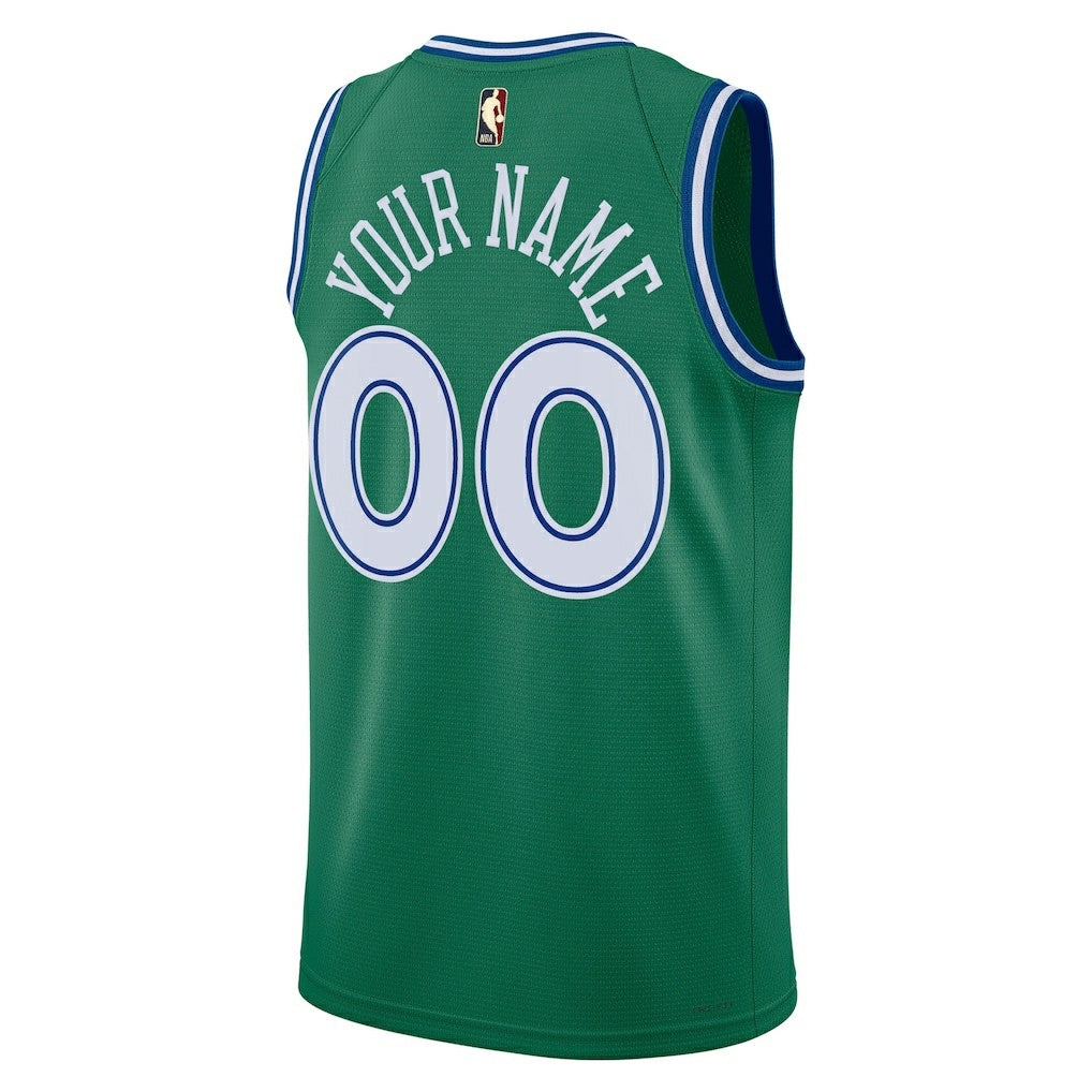 Dallas Mavericks Unisex Swingman Custom Jersey Classic Editi- Green - Nike
