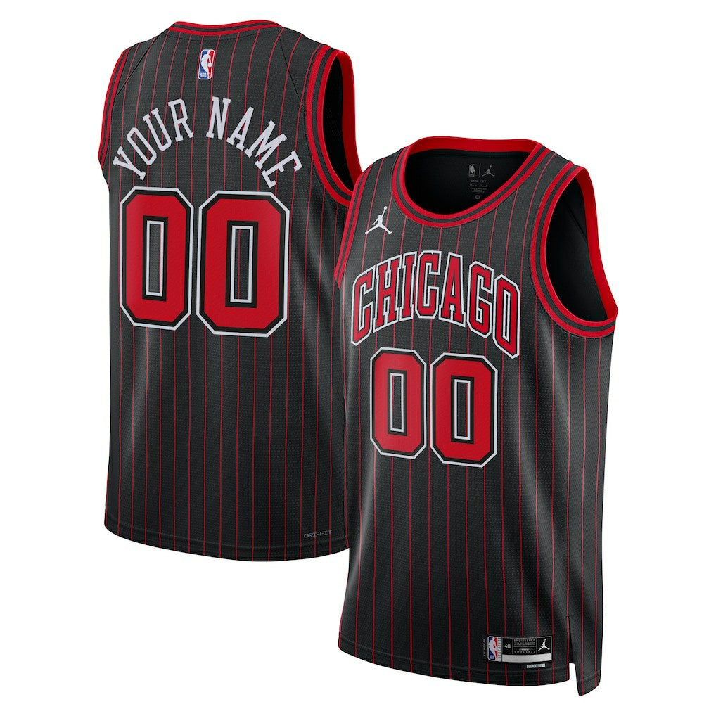 Chicago Bulls Jordan Brand Unisex Swingman Custom Jersey Statement Editi- Black