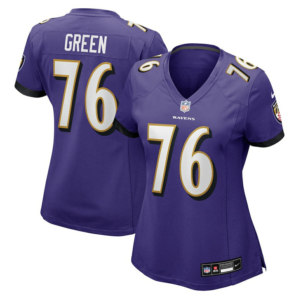 Kenyon Green Baltimore Ravens Women's Team Game Jersey - Purple Jerseys