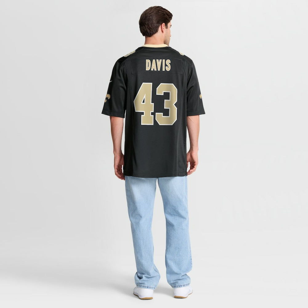 Michael Davis New Orleans Saints Team Game Jersey - Black Jerseys