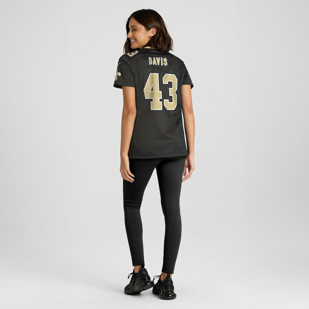 Michael Davis New Orleans Saints Women's Team Game Jersey - Black Jerseys