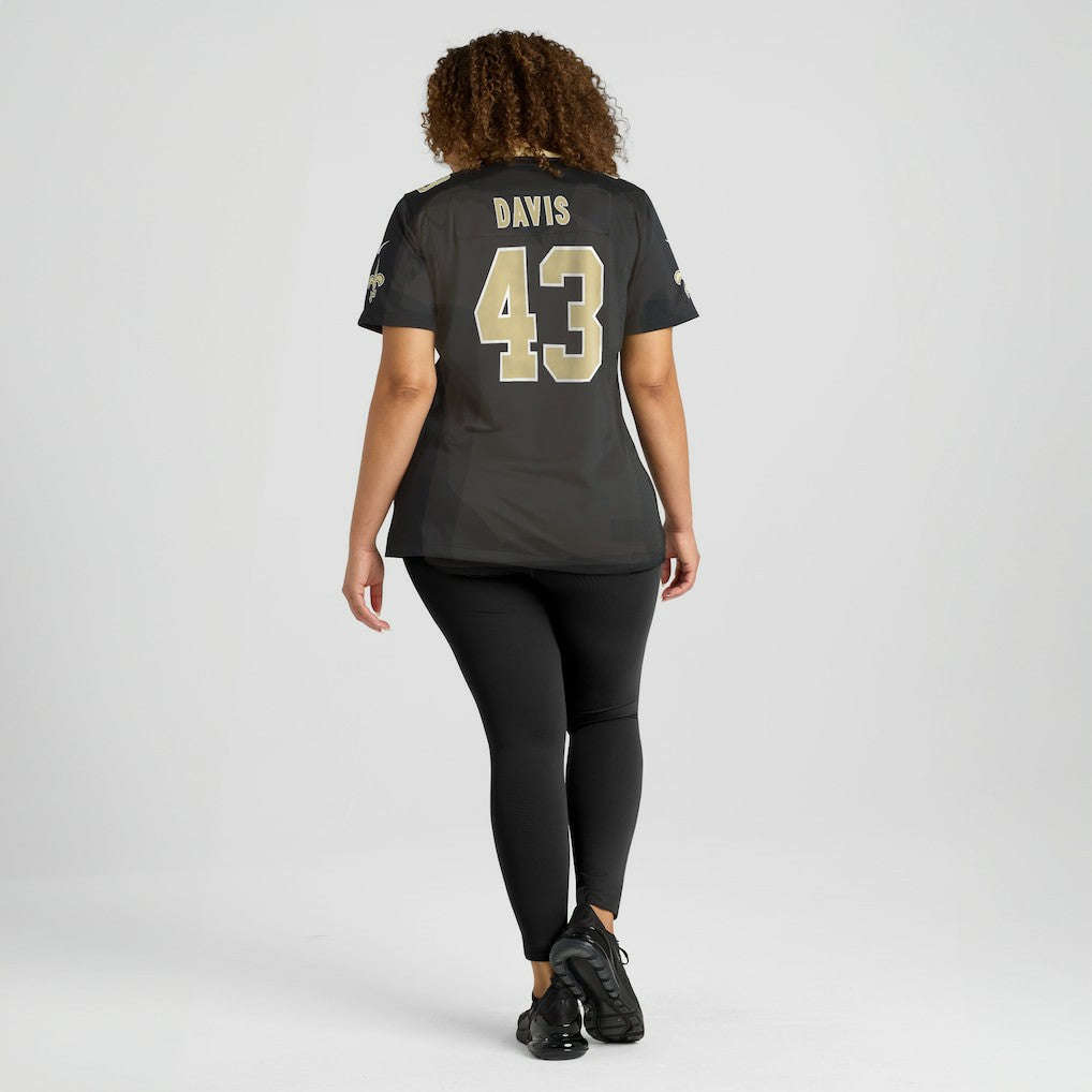 Michael Davis New Orleans Saints Women's Team Game Jersey - Black Jerseys