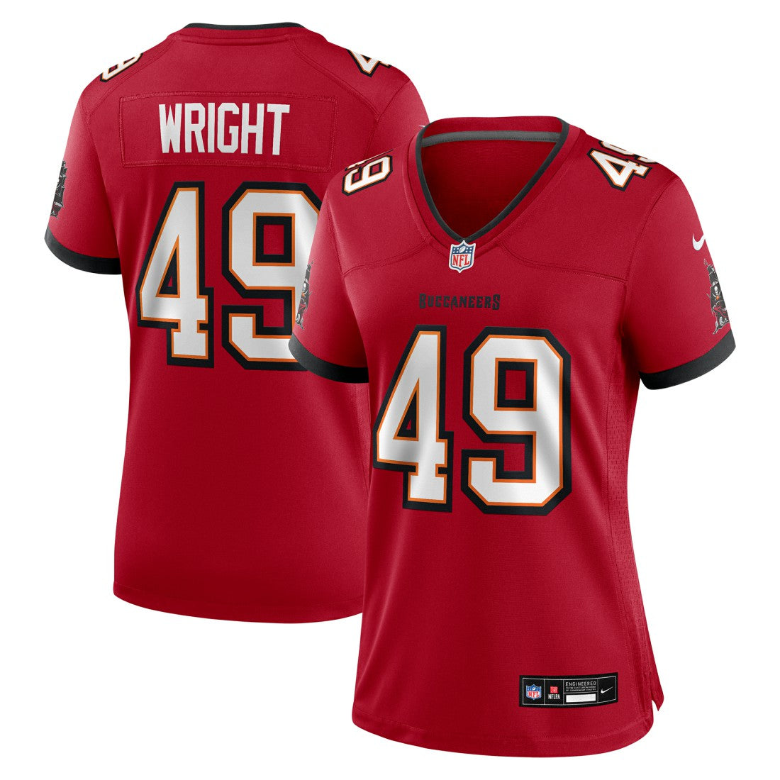 Owen Wright Tampa Bay Buccaneers Women's Team Game Jersey - Red Jerseys