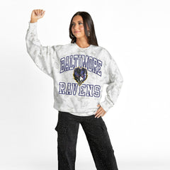Baltimore Ravens Gameday Couture Women's Whiteout Oversized Premium Fleece Sweatshirt - Arctic Camo Sweatshirts