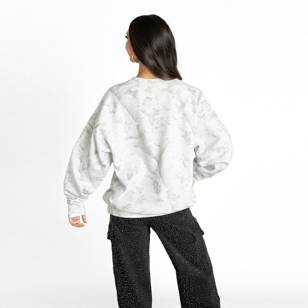 Buffalo Bills Gameday Couture Women's Whiteout Oversized Premium Fleece Sweatshirt - Arctic Camo Sweatshirts