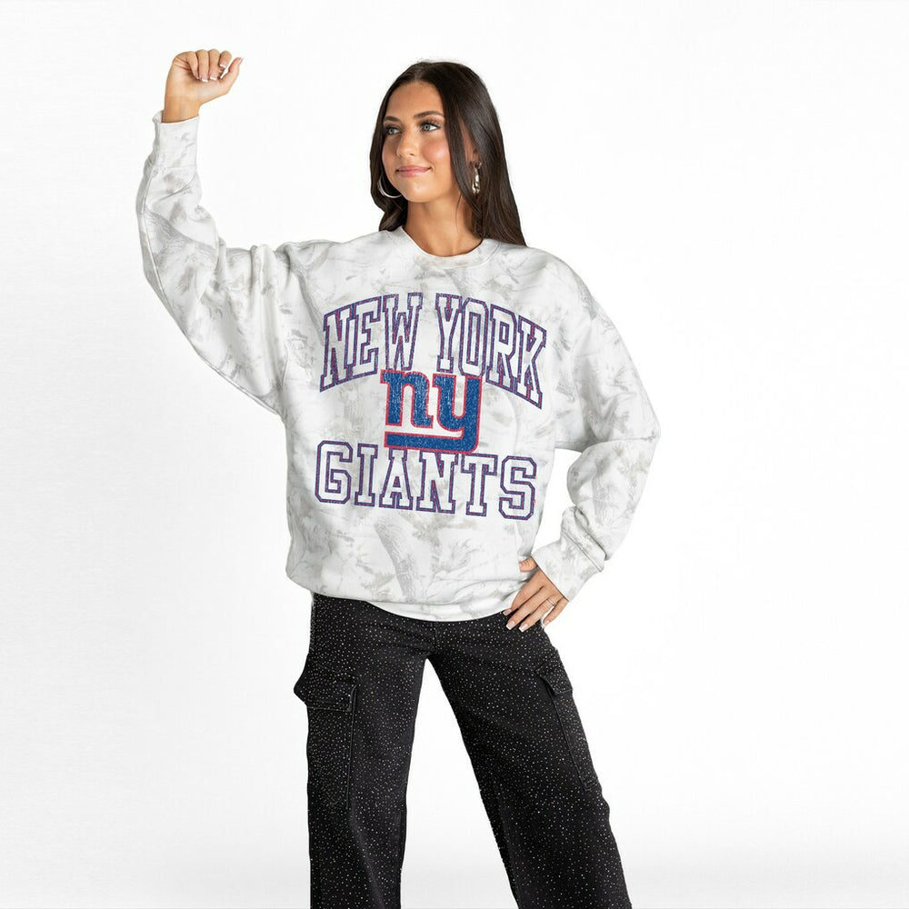 New York Giants Gameday Couture Women's Whiteout Oversized Premium Fleece Sweatshirt - Arctic Camo Sweatshirts