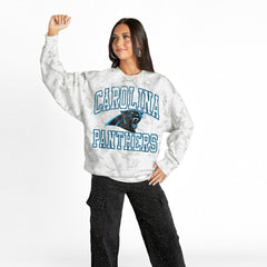 Carolina Panthers Gameday Couture Women's Whiteout Oversized Premium Fleece Sweatshirt - Arctic Camo Sweatshirts
