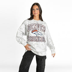 Denver Broncos Gameday Couture Women's Whiteout Oversized Premium Fleece Sweatshirt - Arctic Camo Sweatshirts