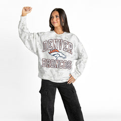 Denver Broncos Gameday Couture Women's Whiteout Oversized Premium Fleece Sweatshirt - Arctic Camo Sweatshirts