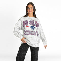 New England Patriots Gameday Couture Women's Whiteout Oversized Premium Fleece Sweatshirt - Arctic Camo Sweatshirts