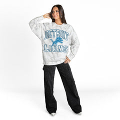 Detroit Lions Gameday Couture Women's Whiteout Oversized Premium Fleece Sweatshirt - Arctic Camo Sweatshirts