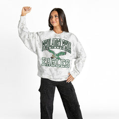 Philadelphia Eagles Gameday Couture Women's Whiteout Oversized Premium Fleece Sweatshirt - Arctic Camo Sweatshirts