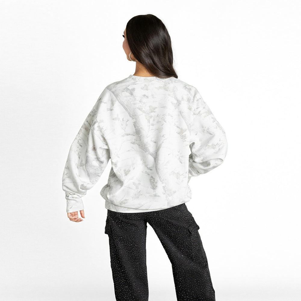 Green Bay Packers Gameday Couture Women's Whiteout Oversized Premium Fleece Sweatshirt - Arctic Camo Sweatshirts
