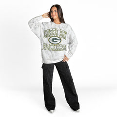 Green Bay Packers Gameday Couture Women's Whiteout Oversized Premium Fleece Sweatshirt - Arctic Camo Sweatshirts