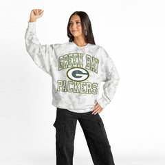 Green Bay Packers Gameday Couture Women's Whiteout Oversized Premium Fleece Sweatshirt - Arctic Camo Sweatshirts