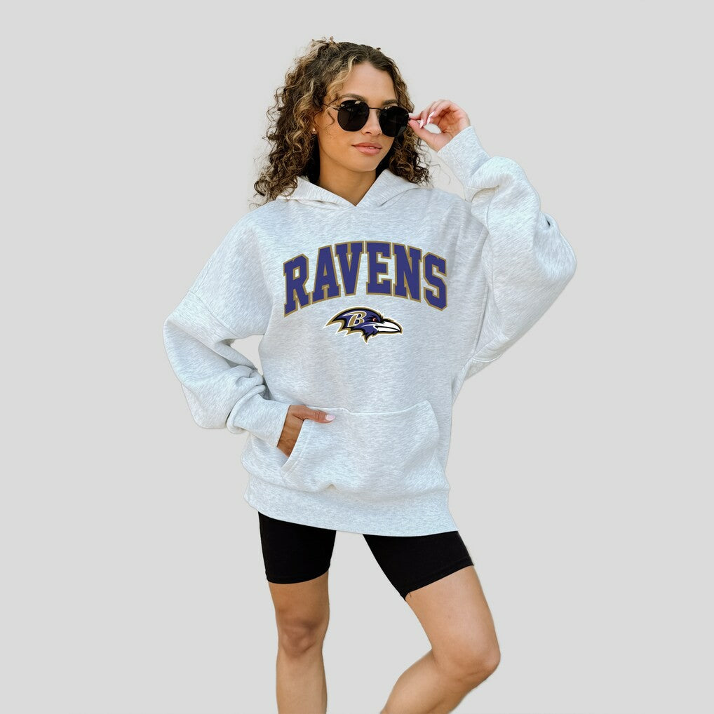 Baltimore Ravens Gameday Couture Women's Fan Edition Premium Weight Hoodie - Ash Hoodies