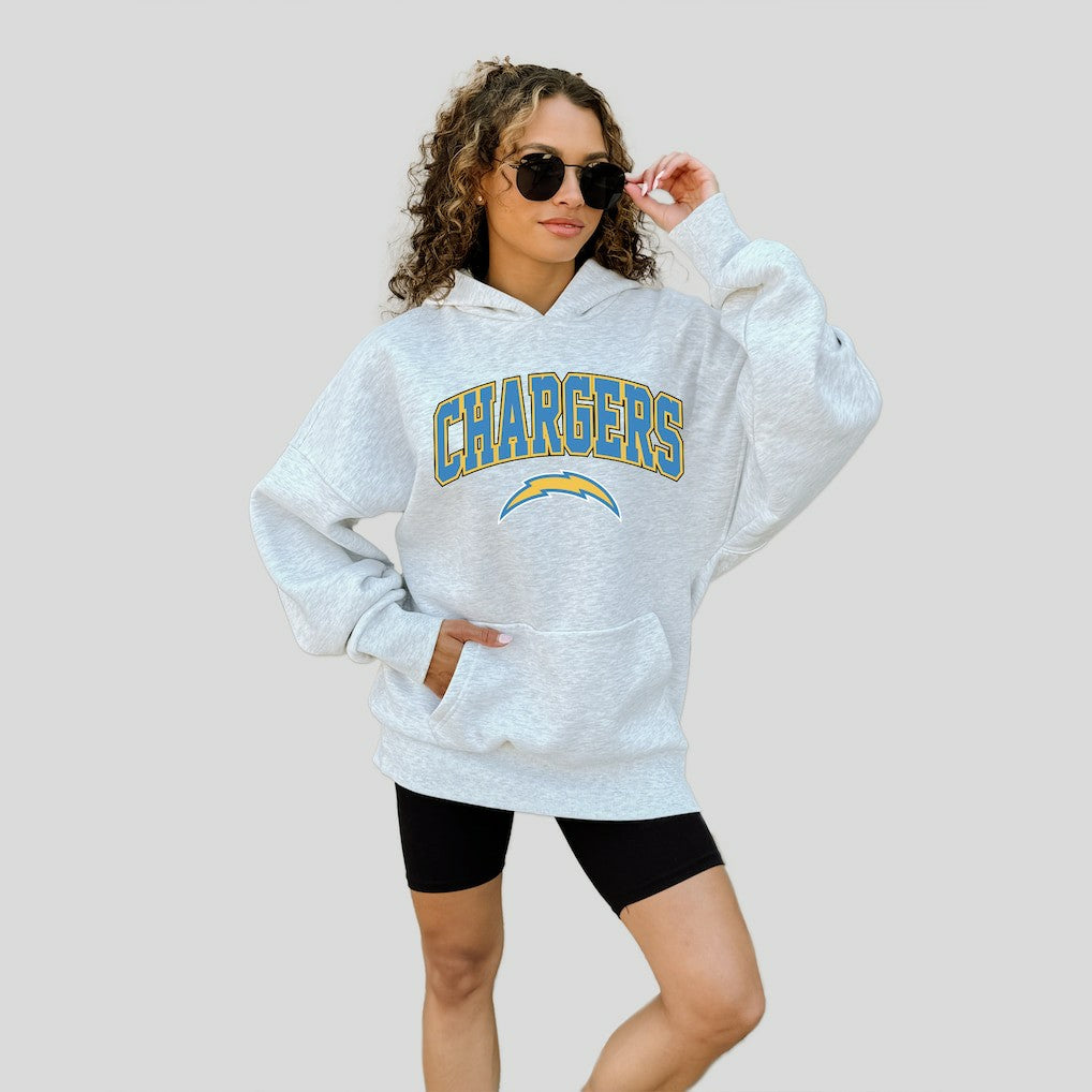 Los Angeles Chargers Gameday Couture Women's Fan Edition Premium Weight Hoodie - Ash Hoodies