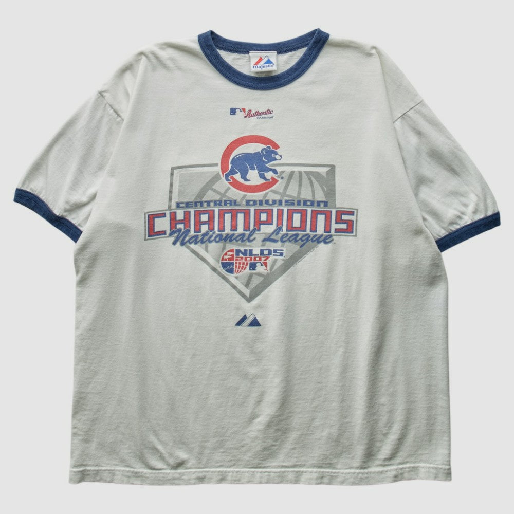 Chicago Cubs Majestic 2007 T-Shirt - White - Vintage T-shirts