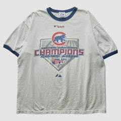 Chicago Cubs Majestic 2007 T-Shirt - White - Vintage T-shirts